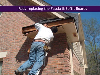 Rudy replacing fascia & soffit boards